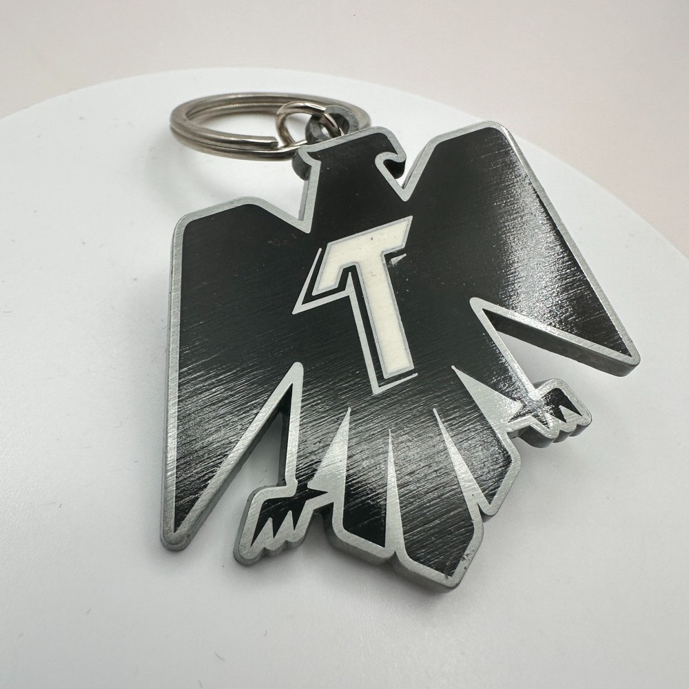 Vintage 90s Tecate Eagle Logo Silver tone Beer Bottle Opener Keyring Black